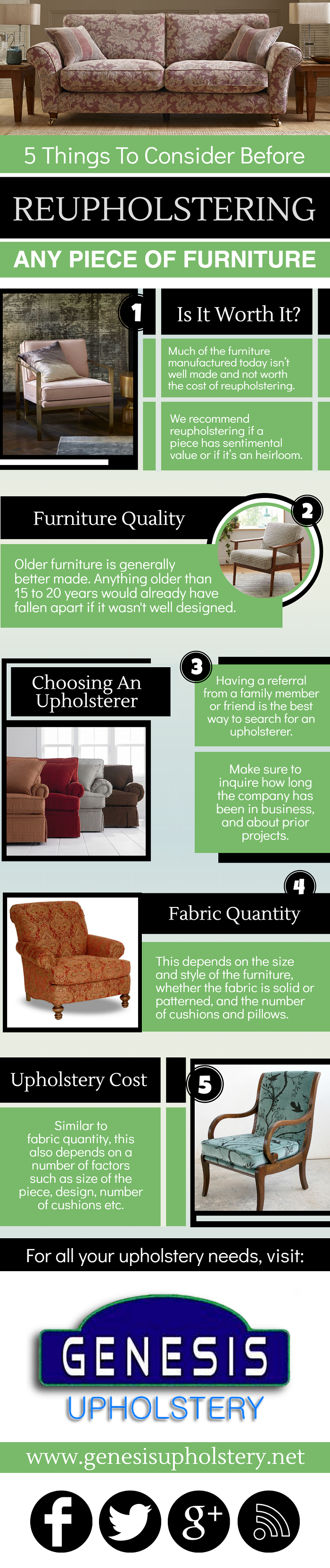 5 Things to Consider Before Reupholstering Any Piece of Furniture